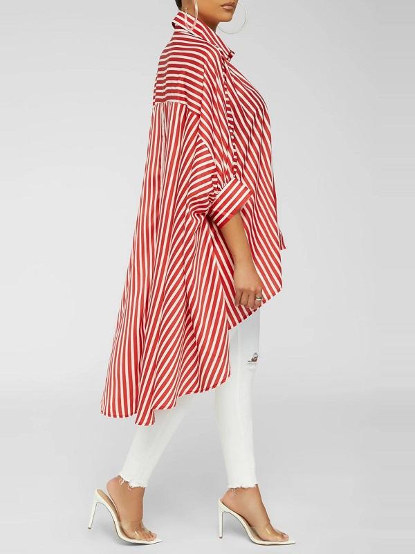 Stripe High-Low Shirt